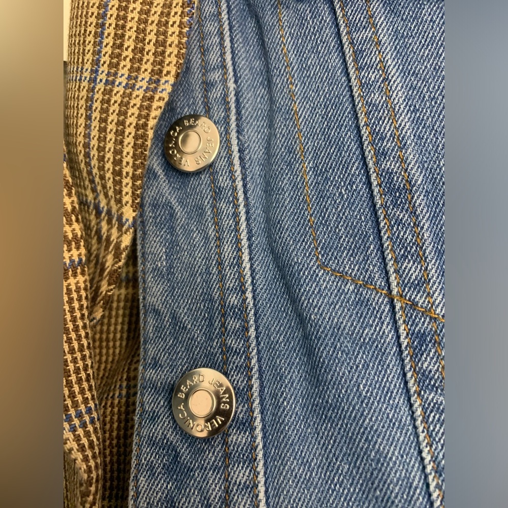 NWT Veronica Beard Keaton Plaid Denim Combo Dickey Jacket Size Small Two Piece - Picture 6 of 16